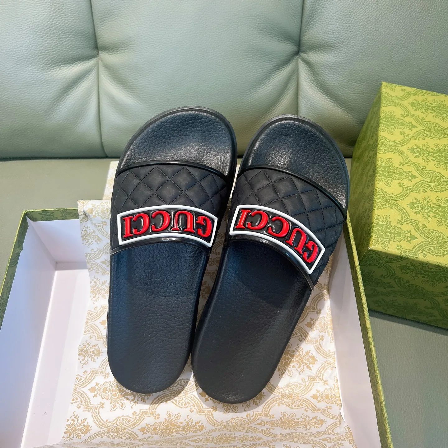 Men's Men's Shoes 130🐮🐮Gucci Gucci Slippers Gucci 2024 latest beach sandals slippers Original molding double G LOGO Original molding consistent Outsole: Men's Men's Shoes u double-layer outsole Size: 35-46